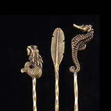 Retro Brass Pass Drill Dredge Drilled Creative Carving Spiral Ventilation Needle Cigarette Cigar Smoking Tool