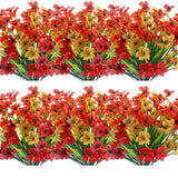 Artificial Outdoor Plants And 12 Bundles, UV Resistant Fake Flowers For Home Garden Decoration
