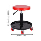 Car Maintenance Liftable Metal Chair for nical Workshop Adjustable Roller Wheels Seat Garage with Tray Stool Tool
