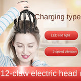 Electric head comb octopus claw scalp acupuncture point massage apparatus shock vibration neck massager