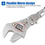 Ratchet Wrench Pulley Wrench 10 Inch Household Maintenance 5 In 1 180 Degree Folding Manual Tool Adjustable Torque Wrench