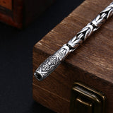 S925 Sterling Silver Bracelet Men's Thick Diamond Pestle Thai Silver Retro Old Personality Jewelry