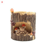 Lovely Stump Plant Pots Resin Animal Story Pot Garden Home Decoration Resin Flower Pots Garden Balcony Decoration Flowerpot