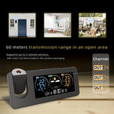 1pc Weather Prediction Temperature And Humidity Color Screen Digital Alarm Clock With Projection