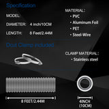 Flexible insulated air duct, ventilation hose, PVC aluminum foil, with 2 ventilation clips