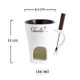 Mug European Swiss Ice Cream Cheese Chocolate Melt Oven Red Ceramic Atmosphere Hot Pot Cup with Fork