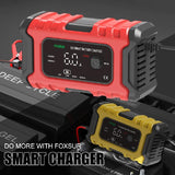FOXSUR Fully Automatic 12V/6A Pulse Repair Maintenance LCD Display Smart Car Battery Charger for Gel Lead Acid