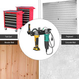 Grinder Holder 2 Bay Multipurpose with Cord Hanger Wall Mount Bracket for Angle Grinders Garage Worpace Wrenches Cutters