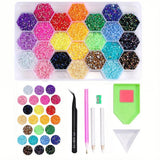 24000pcs/box 3mm Multicolor 24 Grid Color Flatback Resin Jelly Beads With Tools Diy Face Eyes Art Jewelry Accessories