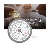 NH36/NH36A Double Calendar High Accuracy Automatic Mechanical Watch Movement with Steel Stem+Week Dial+Calendar Dial Kit