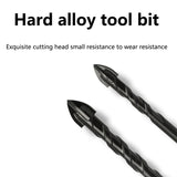 10PC Set Multifunctional Ceramic Tile Drill Bit Hexagonal Handle Screw Triangular Drill Hexagonal Handle Black