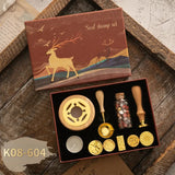 Set Vintage Kit Wedding Invitation Postcard Seag Wax Beads Seal Stamp Melting Gift Packing Box