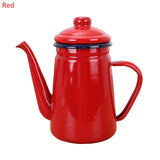 1.1L Creative Enamel Coffee Pot Portable Teapot Office Kettle Barista Milk Water Jug Pitcher For Gas Furnace Cooker