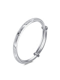 Push-pull adjustment silver bracelet