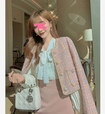 Fragrant Style Temperament  All-match Long-sleeved Short Jacket