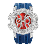PINTIME Men's Watches Sport Diamond Ice Out Spider-Shaped Dial Silicone Strap Fashion Quartz Wristwatch Watreproof Reloj Hombre
