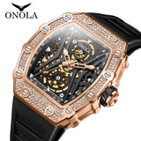 Fashion Luxury Men's Watches ONOLA Hollow Full-automatic Mechanical Tape Waterproof Watch for Men Montres Pour Hommes Clock