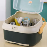 Baby Drying Rack Drainer, Portable Nursing Cutlery Box Container With Cover, Bottle Holder
