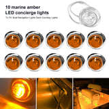 10pcs Waterproof Side Marker Indicators LED Bullet Lamp Mini Light 3/4"for Truck Bus Trailer Caravan Boat Motocycle 12V