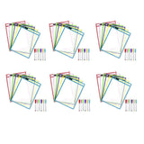 Reusable Dry Erase Pockets, 36 Pack Reusable Dry Erase Sleeves, Assorted Colors Sheet Protector,Dry