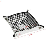 Foldable PU Leather Desktop Storage Tray For Coin Trinket Multifunctional Home Decoration Accessories Organizer