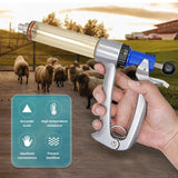 25/50ml Adjustable Continuous Syringe for Animal Vaccine Injector Semi-Automatic Scale Needle Veterinary Chicken Sheep