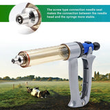 25/50ml Adjustable Continuous Syringe for Animal Vaccine Injector Semi-Automatic Scale Needle Veterinary Chicken Sheep