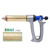 25/50ml Adjustable Continuous Syringe for Animal Vaccine Injector Semi-Automatic Scale Needle Veterinary Chicken Sheep