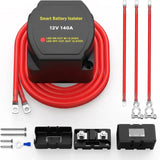 Kit 12V 140Amp Waterproof Voltage Sensitive Relay Smart Dual Battery Isolator for Marine Truck ATV UTV RV
