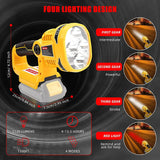 3W/12W Emergency LED Work Light Flashlights Electric Torch Outdoor Portable Lamp for 14.4V-20V Li-ion Battery