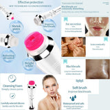 4 in 1 Electric Clearner Automatic Rotation Facial Cleansing Brush With Face Eye Massager Ultrasonic Spin Brush For Exfoliating