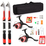 Sets Rod Reel Combo Full Kit with 2PCS 2.1m Telescc Rods Spinning Reels Ultralight Fishing Accessory