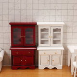 1/12 Dollhouse Miniature Furniture Multifunction Wood Cabinet Bookcase Model