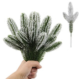 DIY Tree Wreath Ornaments Home Xmas New Year Gifts 10/5Pcs Christmas Artificial Needles Branches Snow Pine Fake Plants
