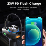 Car MP3 Music Player Bluetooth 5.0 FM Transmitter PD23W Handsfree Car Kit QC3.0 Dual USB Charger Support TF Card Play