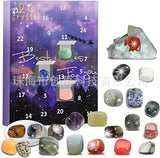 Christmas Advent Natural Gemstones Collection 24 Days Countdown Calendar Crystal Stone Gift Box for Kids