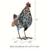 1pc Colorful Carved Iron Hen and Chick Metal Sculpture - Perfect Garden Furnishing and Home Ornament