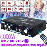 AK35 800W Home Digital Amplifiers Audio 110-240V Bass Video Power bluetooth Amplifier Hifi FM USB Auto Music Subwoofer Speakers