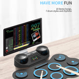 High Quality Electronic Drum Silicone 7 Thickened Pad Roll Up Digital Folding Drum Pad Kit Usb Electric Drum with Drumstick