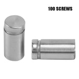 100 Pack Sign Advertising Screws Stainless Steel Wall Standoff Mounts Glass Acrylic Nail (1/2 x 1 Inch)