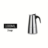 1pc Espresso Coffee Maker Pot Classic Italian Espresso Maker - Preferred Material, Best Capacity, Induction Compatible Steel Coffee