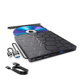 External CD/DVD Drive Player, 7 In 1 USB 3.0 CD/DVD-ROM +/-RW CD Burner For Laptop Desktop M-a-c,Windows 11/10/8/7 ux