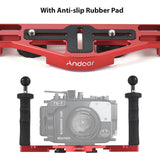 Andoer Dual Handle Diving Rig Handheld Underwater Stabilizer with Shutter Release Lever for GoPro Canon Sony Nikon Camera