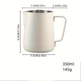1pc 350ml Milk Frothing Pitcher, Stainless Steel Espresso Steaming Pitchers, Coffee Milk Frother Jug For Espresso Machines Cappuccino Latte Art, Pour Cup, Halloween Christmas