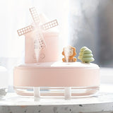 1pc, Windmill Music Humidifier, Dual Spray Wireless Mini Desktop Cute Windmill Air Humidifier, 21.98oz Small Cool Mist Humidifier