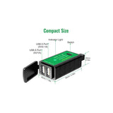 Motorcycle Phone Charger to U Ring Terminal 3.1A Dual USB Port Adapter ON/Off Switch Waterproof 1.6M Cable