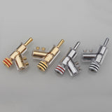 Self-Locking Banana Plug Hi-End Copper Speaker Terminal Connector Y-Shaped Adapter Rhodium Plated 1Pair