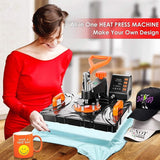 high quality 8 in 1 combo heat press T shirt pen cap printing hine P8100-8