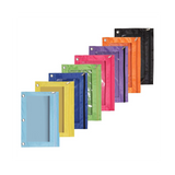 8 Pcs 3 Ring Zipper Colorful Fabric Pencil Case Sturdy and Durable Binder Pouch with Clear Window