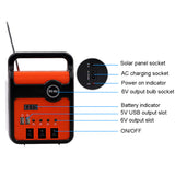 Home Power Panel Generator Kit - 2 LED Bulbs, Energy-Saving Solar Lighting with FM Radio